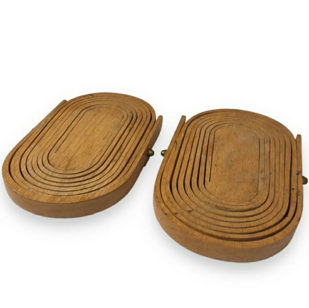 DEEP SPRING STUDIO Handmade Wooden Collapsible Baskets Set of Two
